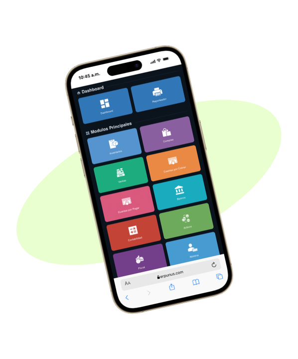 App UNUS ERP en móvil
